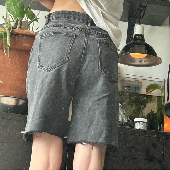 Black Denim Jorts - Picture 2 of 2